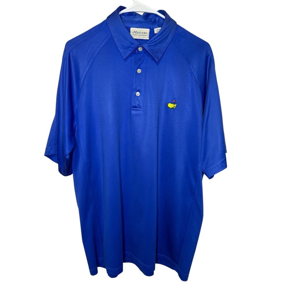Masters Performance Golf Polo Shirt Mens Large Blue Augusta National